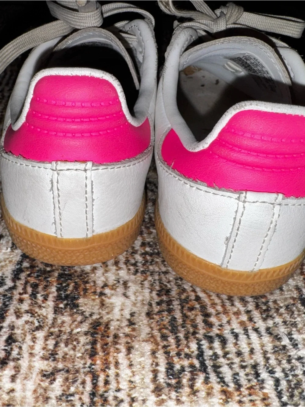 Kids adidas White and Pink sambas